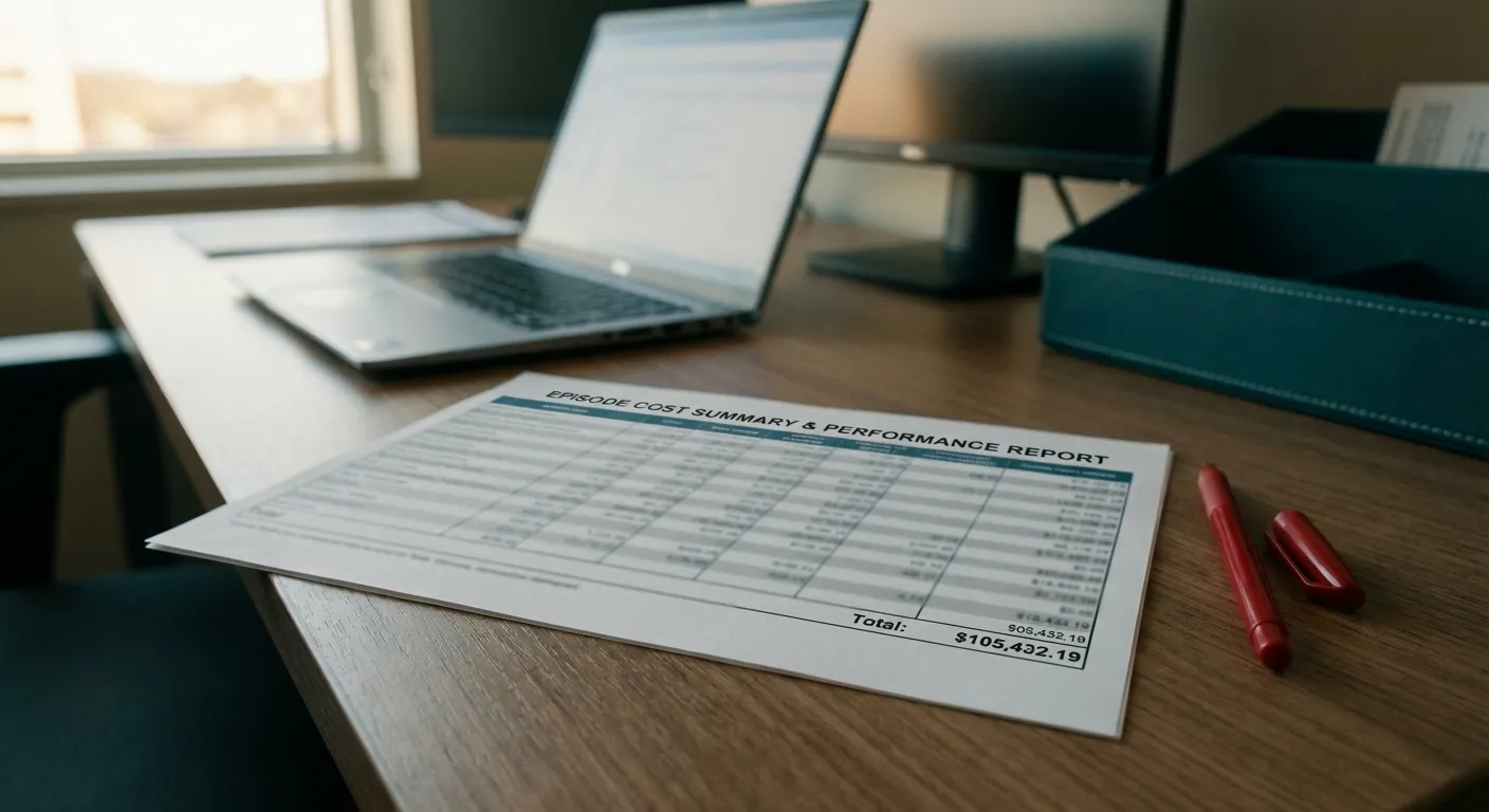 Hospital finance team reviewing discharge cost data on a shared screen